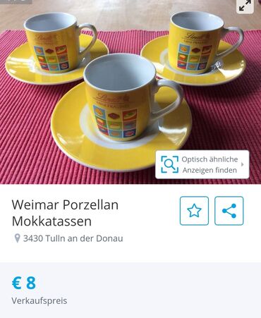 Kuhinjski setovi: Solje nove za espresso,kafu Lindt. weimar porcelan 1980+. Solje — 8