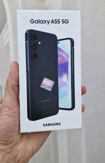 samsung a70 qiymeti baku electronics: Samsung Galaxy A55, 256 ГБ, цвет - Синий, Гарантия, Сенсорный, Отпечаток пальца