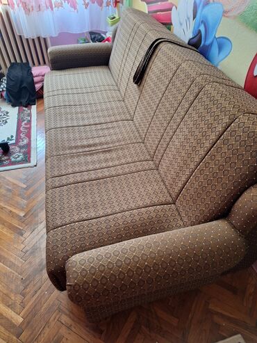 trosed dvosed fotelja na razvlacenje: Three-seat sofas, Textile, color - Brown, Used