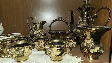 Çay dəsti, rəng - Qızılı, Keramika
