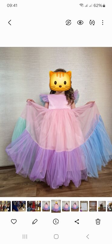 узбекский платье: Детское платье, цвет - Розовый, Б/у