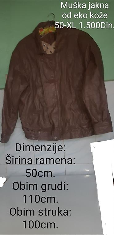 Muška jakna od eko kože u svetlo braon boji.Polovna očuvanakap nova