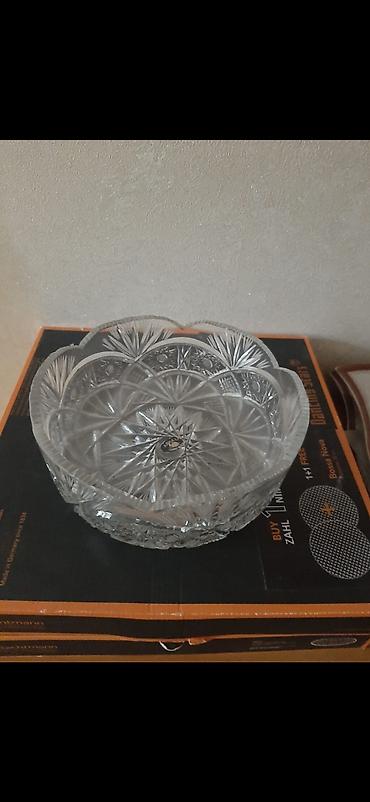 Şüşə kristal meyvə qabı - Material: qalın, şəffaf kristal şüşə - lalafo.az -da Şüşə kristal meyvə qabı - Material: qalın, şəffaf kristal şüşə -