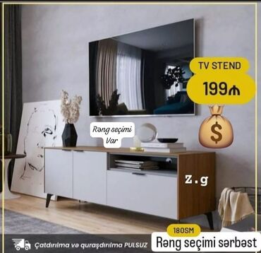 Masa və oturacaq dəstləri: TV stend rəng seçimi var