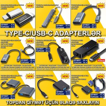 kabel aux: Type-C/USB-C Adapterlər 🚚Metrolara və ünvana çatdırılma var