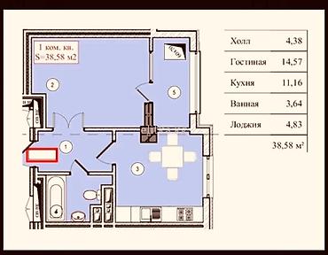 kausar: 1 комната, 39 м², бульвар Эркиндик Элитка, 2 этаж — 2