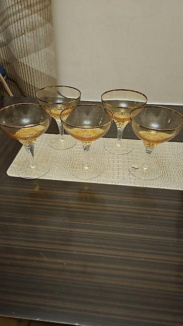 bəzək əşyaları: Qədəhlər, rəng - Qızılı, Şüşə, 200 ml — 1