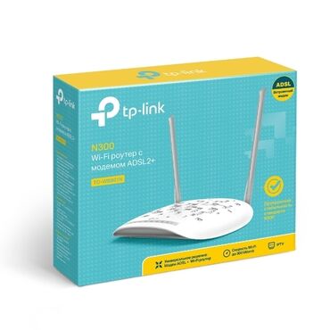kabelsiz internet wifi: TP-Link N300 Wi-Fi Router daxili ADSL2+ modem ilə birləşdirilmişdir