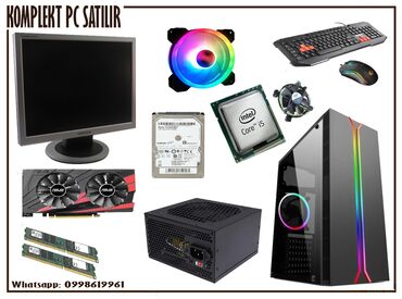 işlənmiş kompyuter: Gamming PC satılır + 75 Hz Samsung 22'+ Klavyatura+Makro Rampage RGB