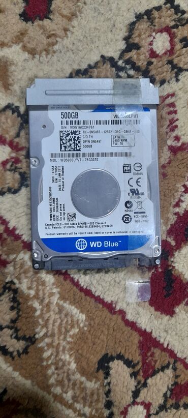 Жёсткие диски (HDD): Внутренний Жёсткий диск (HDD) Western Digital (WD), 512 ГБ, 5400 RPM, 1.8"