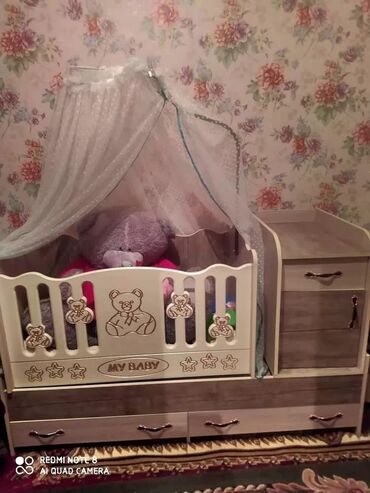 барьер от детей: Балдар үчүн трансформер керебет, Колдонулган, Башка түрү, түсү - Саргыч боз