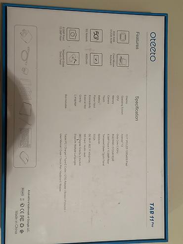 Digər planşetlər: Oteeto TAB 11 Pro planşet Əsas xüsusiyyətlər: - Ekran: 10.1" IPS LCD — 3