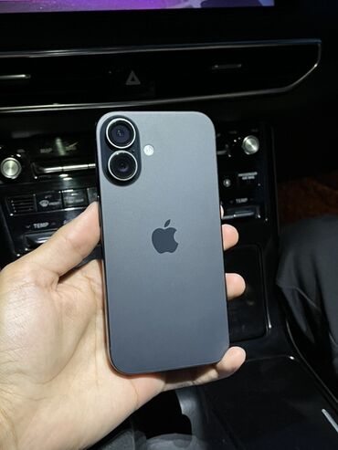телефоны айфон: IPhone 16, Колдонулган, 256 ГБ, Кара, Коргоочу айнек, Каптама, 93 %