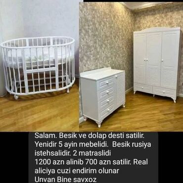 Quruducular: Besik ve dolap desti satilir. Yenidir 5 ayin mebelidi. Besik rusiya
