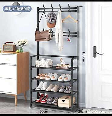 silver kitchen: Многофункциональная стойка для прихожей: обувница + вешалка - Размеры — 3