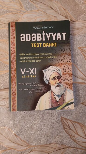 1)Vüqar Hüseynov Ədəbiyyat test bankı 2021- 5 AZN (12azn) 2) Vüqar