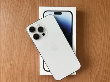 Apple iPhone: IPhone 14 Pro Max, Б/у, 128 ГБ, Белый, Зарядное устройство, Коробка, 88 %