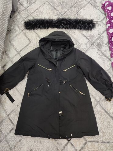 куртка парка женская зимняя: Пуховик, Короткая модель, Оверсайз