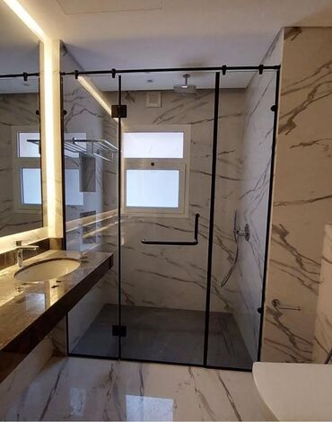 Duş kabinaları, arakəsmələr: Yeni Üstü açıq kabina, Künc üçün, Pulsuz çatdırılma — 18