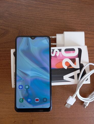 Samsung Galaxy A20s, 32 ГБ, цвет - Черный, Отпечаток пальца