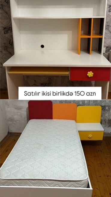 Для девочки и мальчика, Односпальная кровать, Письменный стол