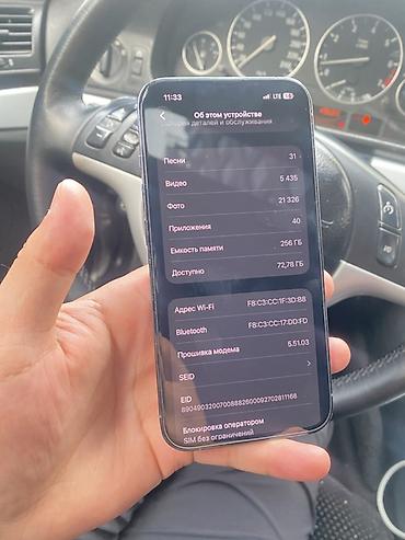 оператив: IPhone 13 Pro, Б/у, 256 ГБ, Черный, 100 % — 2