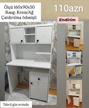 ara kesmeler: Düz masa, Polkalı, Siyirməli, Sadə laminat, Zəmanətsiz, Kredit yoxdur — 1
