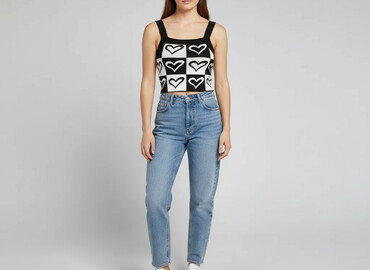 stradivarius top siateczkowy: Heartbreak, Топ жіночий, розмір M