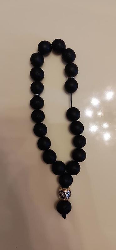 Aksesuarlar: Vulkan(Lava)Daşı təsbeh,14 mm,mumlu ipe yigilib,1 daş 14 mm ara — 2