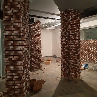 Fasad işləri: Kabançik travertin dekorativni daş usdasi — 25