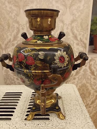 antik samovar alıram: Əl işi naxışlı samovar - Material: metal/kuporos qarışığı, parlaq — 1