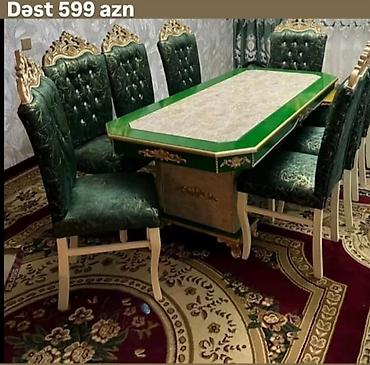 basqa: Qonaq otağı üçün, Yeni, Açılmayan, Dördbucaq masa, 8 stul — 1