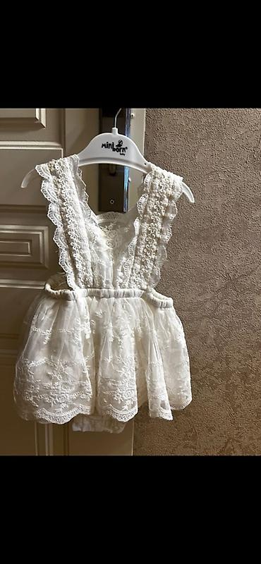 Donlar: 1-2yas MiniBorn Baby brendi üçün körpə qız paltarı. - Rəng: ağ — 1