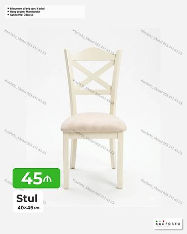 Stul – 40×45 sm • Klassik dizayn: arxalıqda X formalı dekor, yumşaq lalafo.az -da Stul – 40×45 sm • Klassik dizayn: arxalıqda X formalı dekor, yumşaq