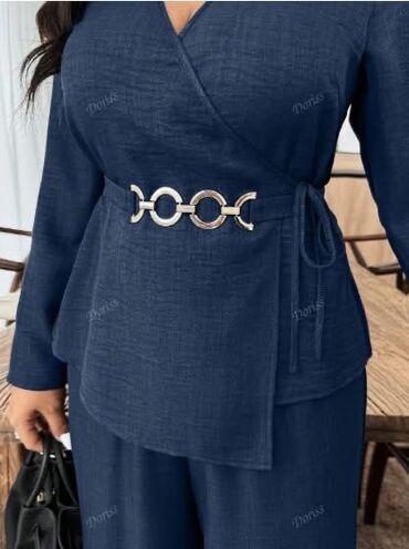 Kompleti: 🌟Damski dvodelni komplet – elegantni blejzer na preklop i široke — 7