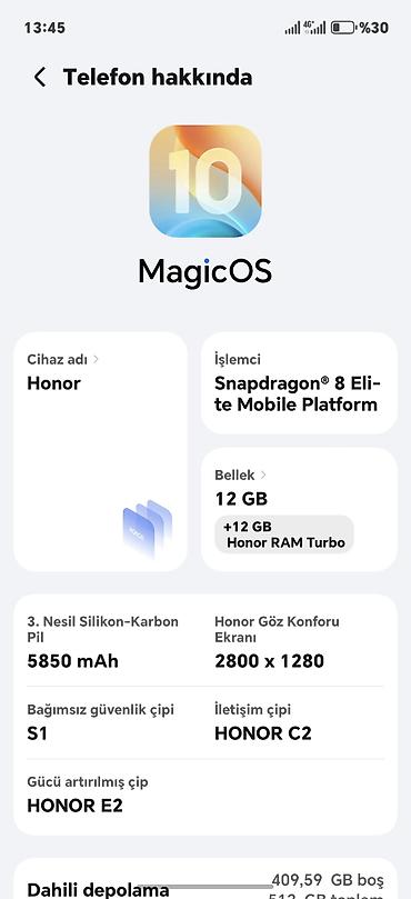 Honor: Honor Magic 7 Pro, 512 GB, rəng - Boz — 9