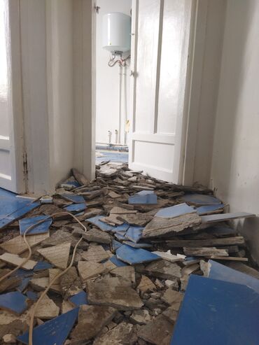 Демонтажные работы: Снос стен | Снос перегородки | Зачистка от старых обоев, Сбивка старой штукатурки, Снятие извести | Демонтаж линолеума, Демонтаж старого лага, Демонтаж плинтуса | Крыша из шифера, Металлочерепичная кровля, Мягкая кровля Больше 6 лет опыта — 10