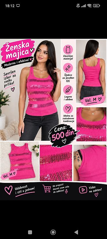 boja sampanjca: Ženska majica – moderna i efektna - Boja: intenzivno pink - Kroj — 1