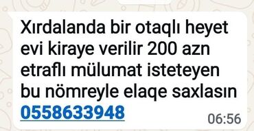 Uzunmüddətli kirayə evlər: 50 kv. m, 1 otaqlı, Kombi, Qaz, Su