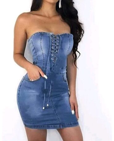 haljinice za devojcice od 10 godina: XS (EU 34), S (EU 36), M (EU 38), color - Blue, Cocktail, Without sleeves