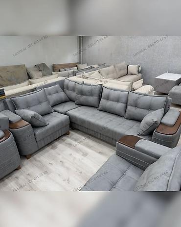 Мебель: Künc Divan Xüsusiyyətlər: - Ölçülər: 300 × 200 sm - Rəng: boz - — 1