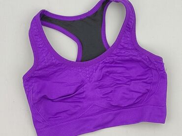 spodnie czarne tech fleece: Fioletowy biustonosz sportowy typu top - Krój: racerback (plecy