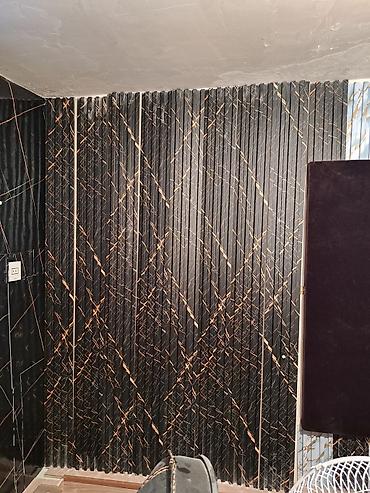 Mərmər effektli PVC panellər: Məhsul: Dekorativ 3D divar panelləri (riblənmiş/lamelli tekstura) — 2
