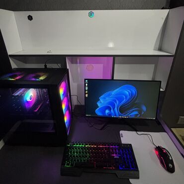 pc oyun: Gaming PC + Monitor 6 ədəd rgb kulerlə təchiz olunmuşdur keysin əlavə