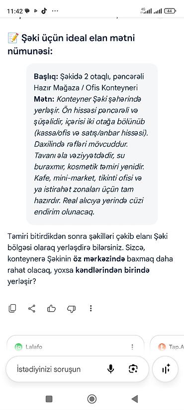 Контейнеры: Başlıq: Şəkidə 2 otaqlı, pəncərəli Hazır Mağaza / Ofis Konteyneri — 1