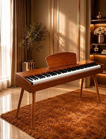 piano şekilleri: Elektro Pianino Qəhvəyi rəngli 88 klaviş tam oktava Pianino səslidir 4 — 2
