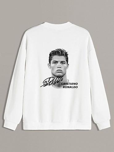 herbi geyim: Ağ rəngli uniseks sweatshirt. Dizayn: - Ön hissə: sol tərəfdə qara — 2