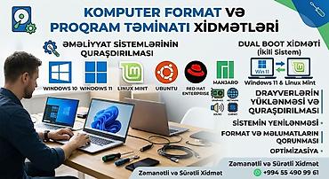 Noutbuk və kompüter təmiri: Kompüter format və proqram təminatı xidməti Xidmətlər: - Əməliyyat — 1