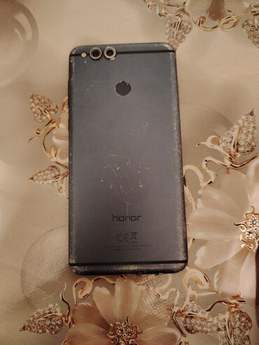 3 sim kartlı telefon: Honor 7A, 64 ГБ, цвет - Синий, Битый, Отпечаток пальца, Две SIM карты