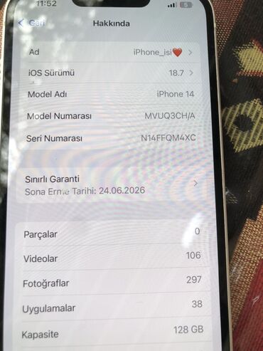 mi android tv box: IPhone 14, 128 GB, Ağ, Zəmanət